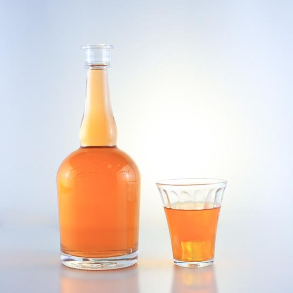 Tequila Rum Champagne Brandy Whisky Glass Bottle with Long Neck and Decal