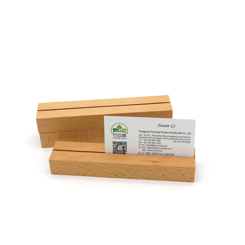 Desk Business Card Holder Office Wooden Business Card Desktop Display Stand for Office and Home