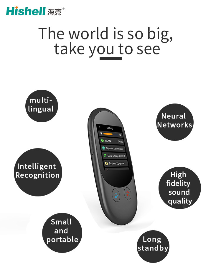 2.4 Inches Voice Language Translators 119 Languages With Noise Reduction