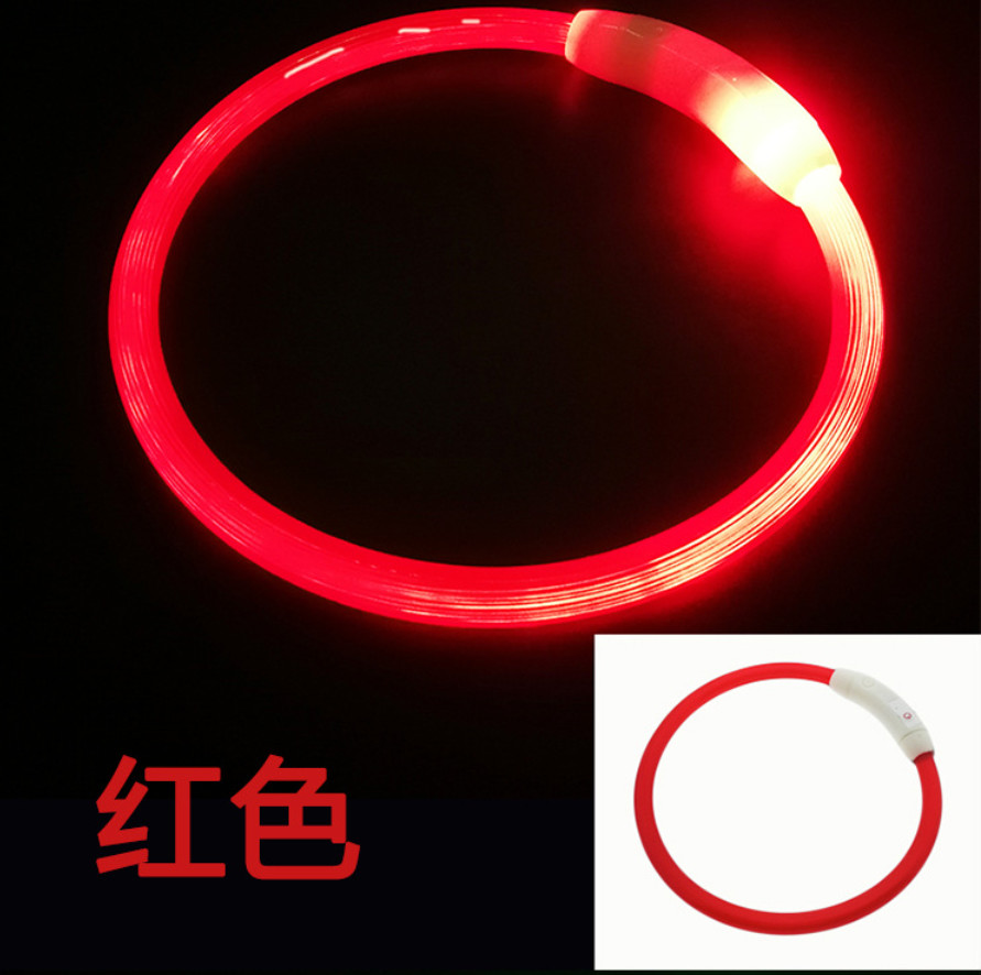 Custom Nylon Waterproof Dog Training Collar Reflective LED Luminous Charging Pet Dog Collar