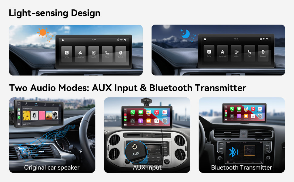 8.8 Inch Wireless Carplay Android Auto Mirroring Link For Car Bus SUV Truck
