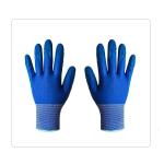 Blue Kids Outdoor Gardening Use Polyester Liner With Latex Dipping Work Gloves