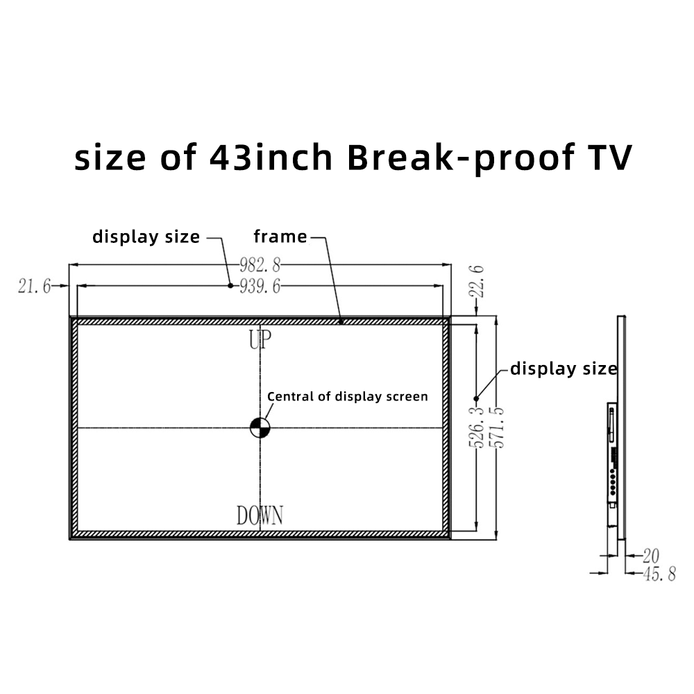 43 inch Anti-blue Light Eye Protection Multi-function Ultra-thin Shatterproof E-LED Flat Screen Monitors LED and LCD Smart TVs