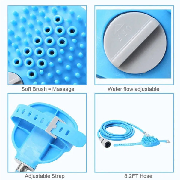 Massage Dog Shower Sprayer Brush Dog Grooming Shower Sustainable