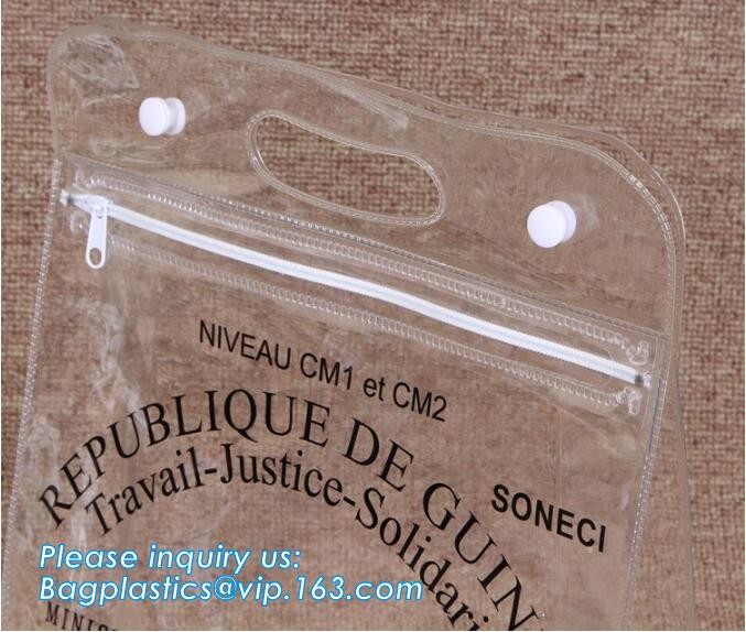 Plastic Bag OEM Custom PVC Loop Handle Image Printed Plastic Shopping Bag,Promotional Clear Waterproof Plastic Cosmetic