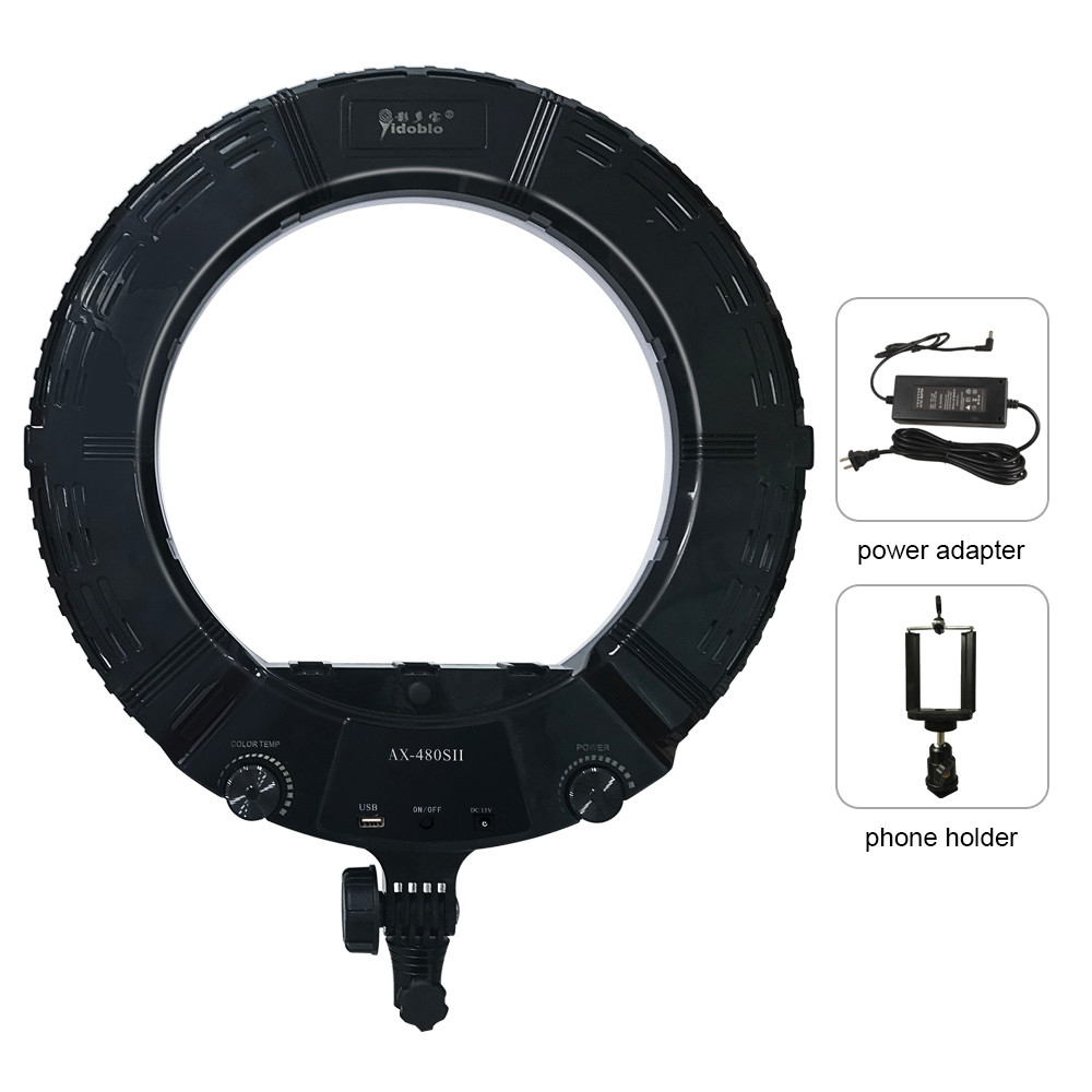 48 Watt 18 Inch LED Ring Light With Small Phone Holder Photography