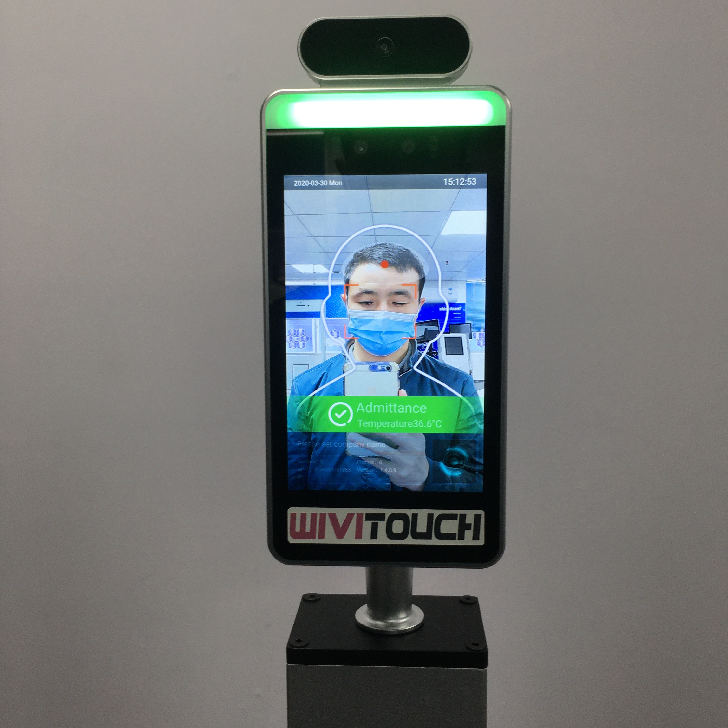 8inch Floor Stand Wifi Smart face temperature machine Measuring Terminal Door Access Gate
