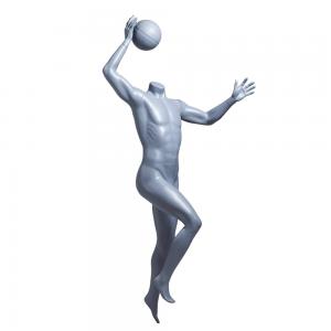  Basketball Male Sports Mannequin , Matte Glass Fiber Headless Male Mannequin Manufactures