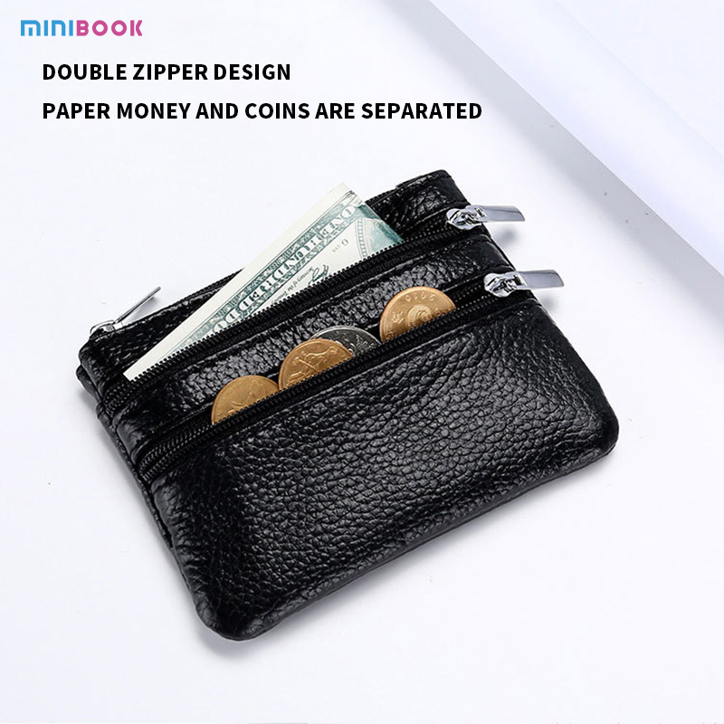 2023 Fashion Designer Bags Genuine Leather Coin Purse with Key Ring in Pure Colors
