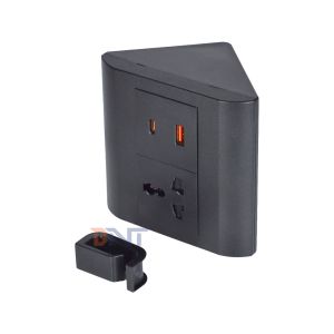 Universal Socket for Office & Home 1 Outlets Tabletop Power Socket with USB A+C