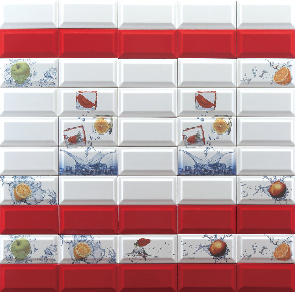No Fade White 75x152mm Interior Bread Tiles For Kitchen Background AAA Grade