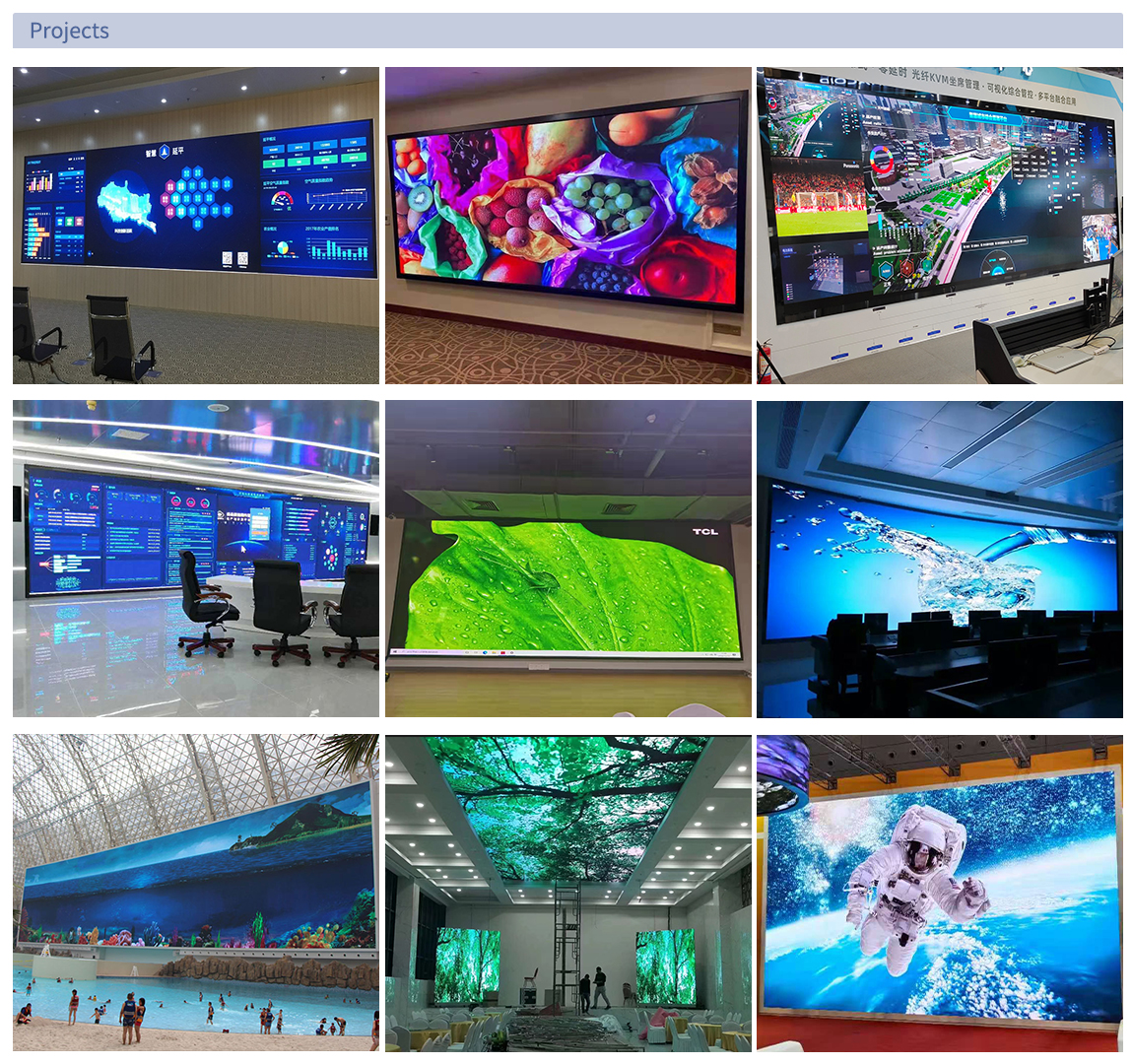 Full Color Indoor LED Screen Panel Circular Video Wall P2 P2.5 P3 P4 320*160mm 160*160mm