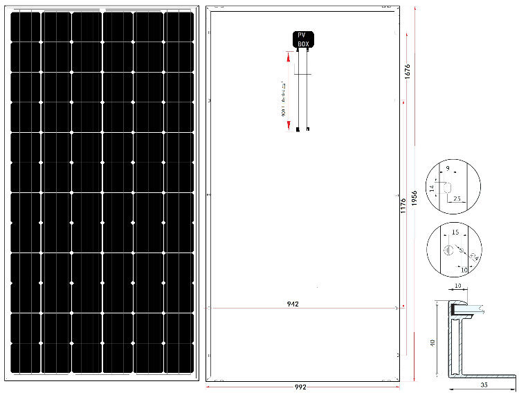 36V 320W-335W Mono Solar Cell Panel Positive Tolerance