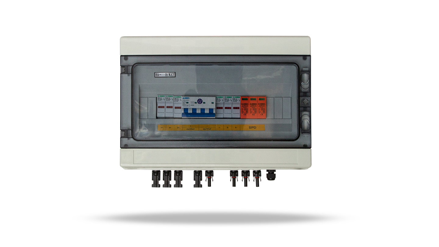 Customize DC photovoltaic Combiner Box before Inverter 3 strings in 1 out IP65 high voltage lightning junction box