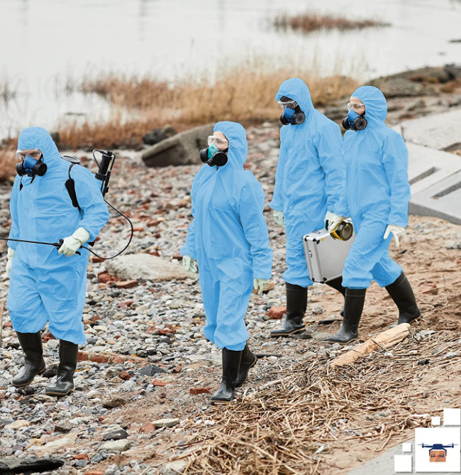 Blue S-2XL Safety Disposable Protective Coverall Clothing SMS Medical Coverall Suit