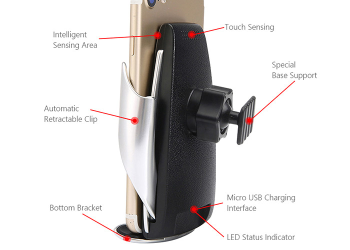 10W 9V 1.67A Auto Clamping QI Wireless Car Charger