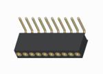 16 Pin Black Round Female Header Connector 1.27mm Single Row Right Angle