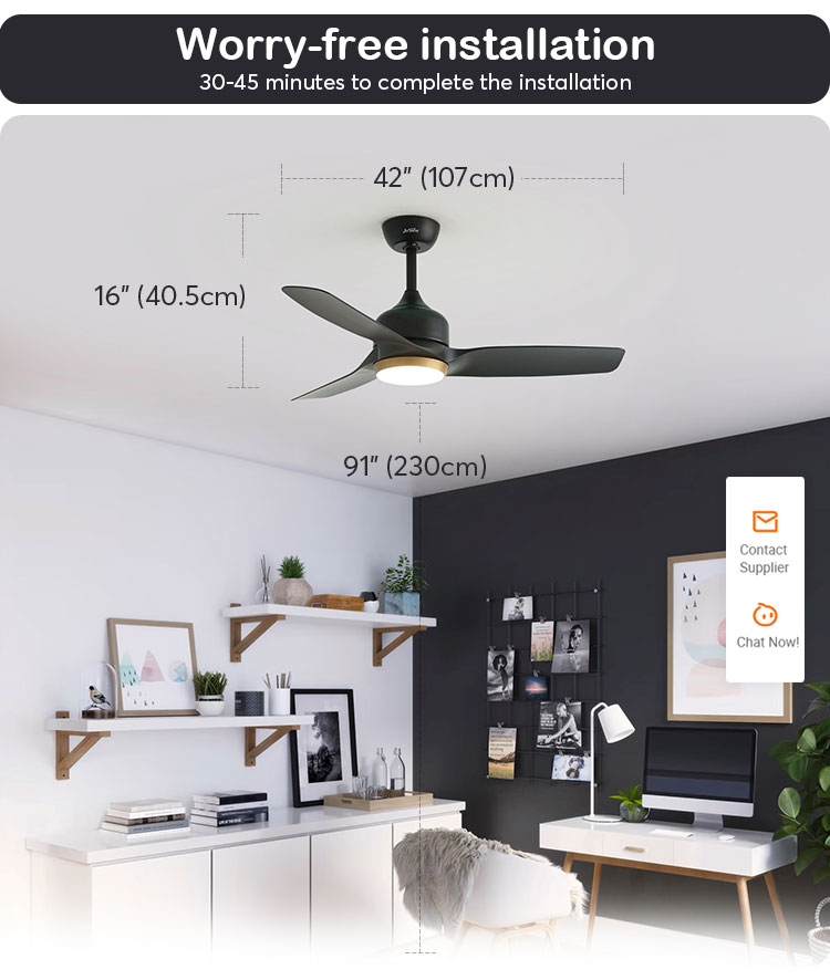 Indoor 42" Suspender Length LED Ceiling Fan with High Airflow and Adjustable Lighting