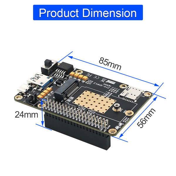 OEM 4G 5G Base HAT For Raspberry / Samsung ARTIK / Rock64 Media Computer Board