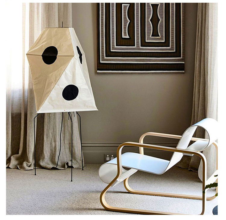 Japanese Wabi-sabi Akari Noguchi Yong Floor Lamp on Foot Designer Rice Paper Table lamp(WH-MTB-253)