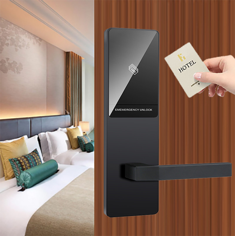 Wood Door Hotel Key Card Door Locks with Digital Hotel Smart Management System