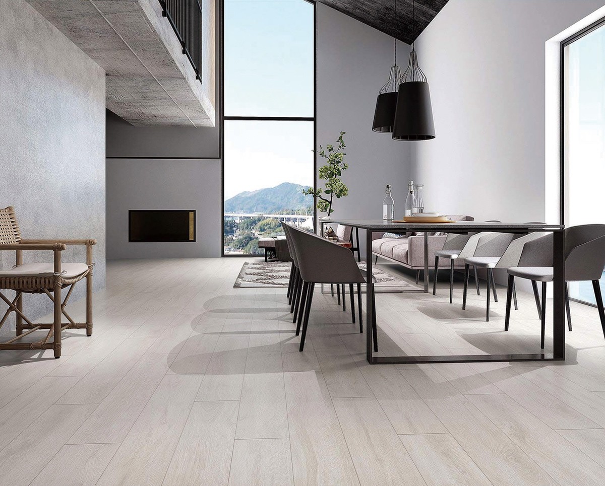 200x1200mm Gray Yellow Wooden Porcelain Strips For Bedroom And Decorative Floor Strip