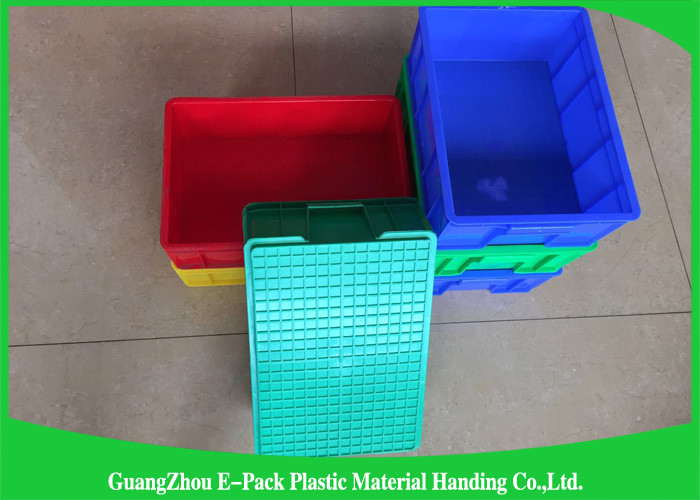 Durable Stackable Plastic Bins Space Saving , Reusable Black Storage Boxes