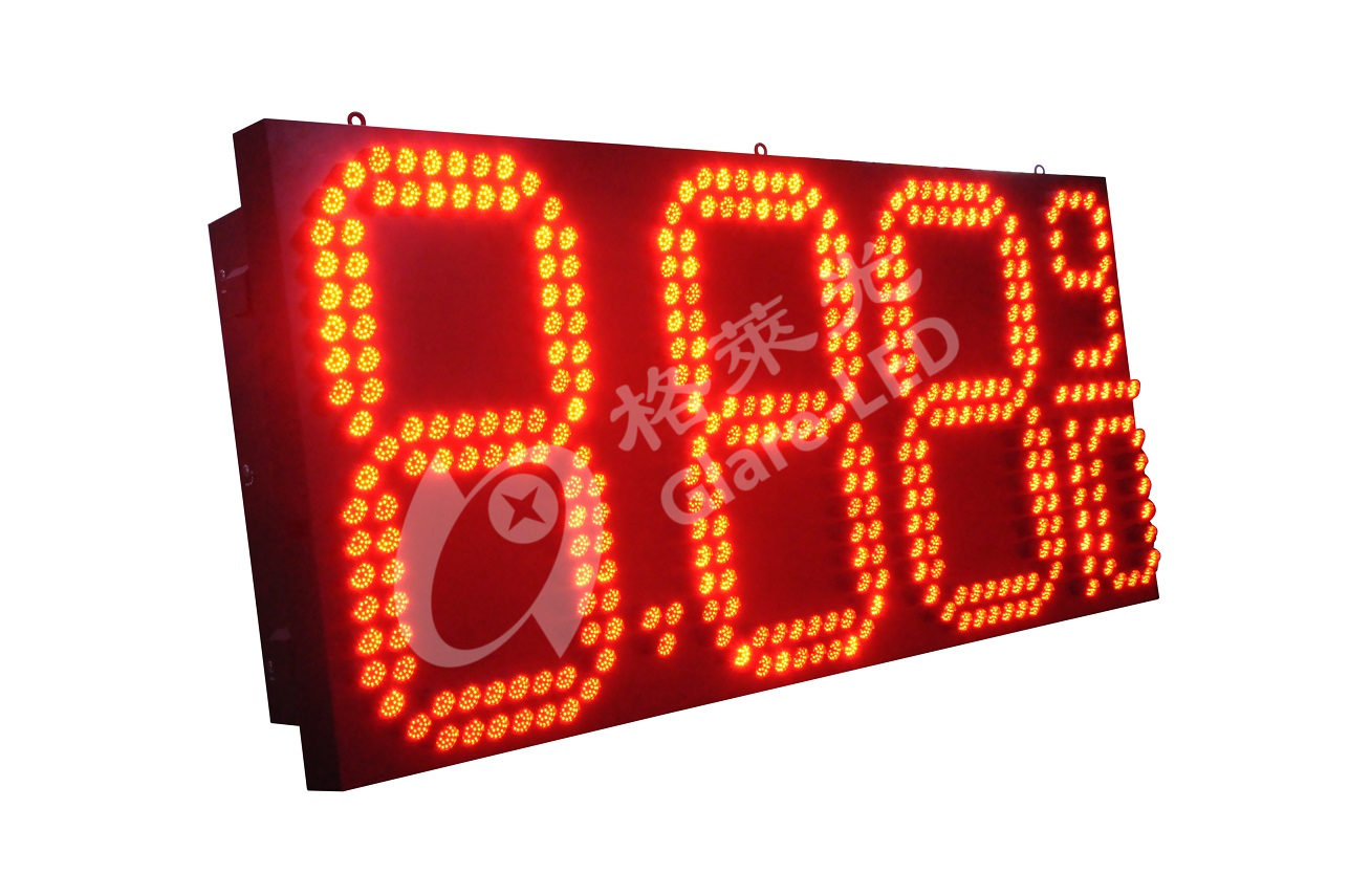 8.888 Number Format 16 inch Waterproof Green LED Gas Sign for Gas Station Advertising
