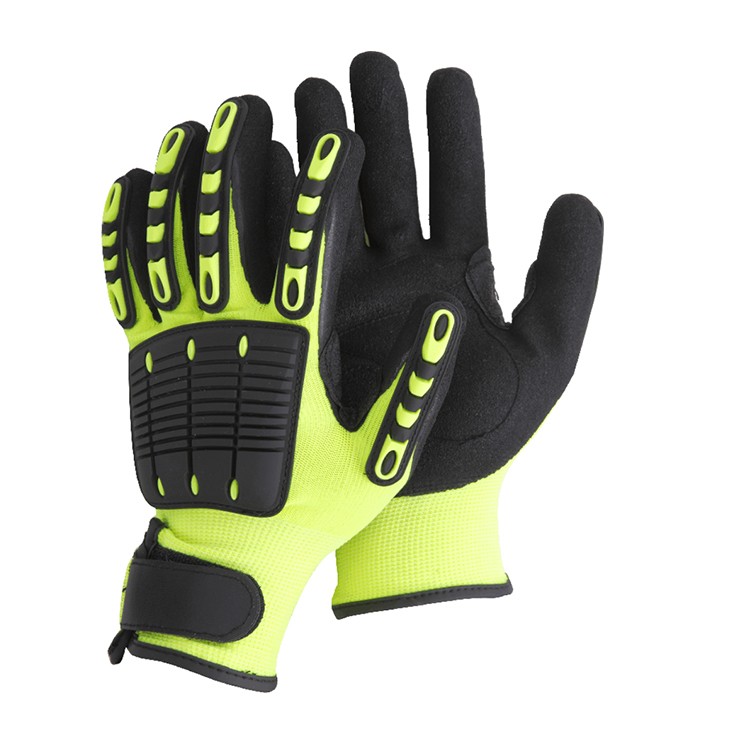 S-XXL N115010 Nitrile Sandy Palm TPR Impact Protection Nitrile Cut Resistant Safety Gloves