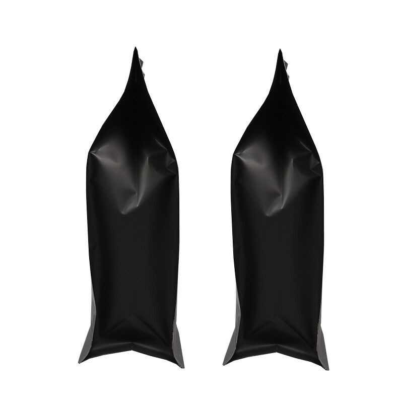 Wholesale 250g 500g flat bottom coffee bags with valve/Biodegradable zipper coffee packaging bags/Matte Black coffee bag