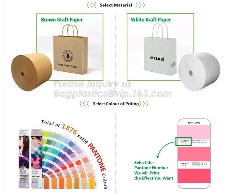 Flat Paper Handle Eco Friendly Retail Packaging Paper Carrier Bag Personalization Logo