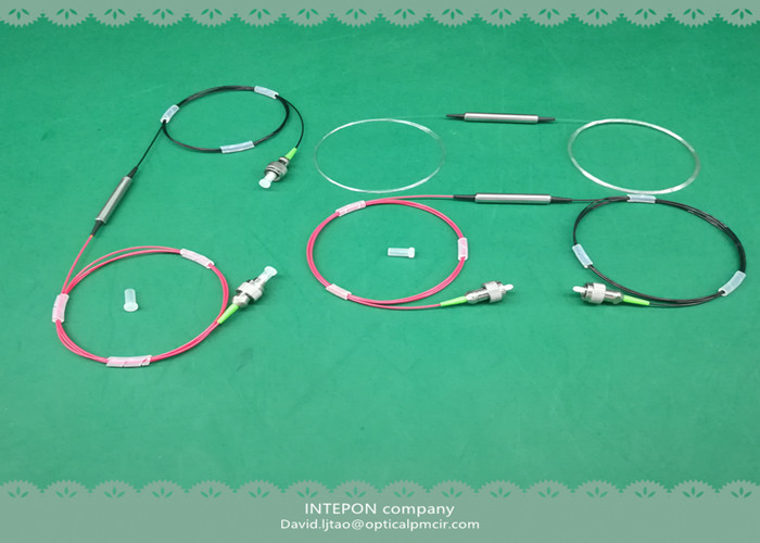 In line polarizer, SM fiber for input, PM fiber for output, 28dB extinction ratio, 0.8m fiber length.