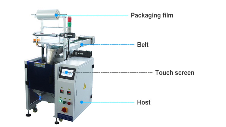 Metal Parts Toys Castors Sealing Packing Machine Data Line Filling 3 Sides Seal Packaging Machine
