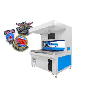  Dual Station Visual Enamel Badge Making Machine With 220V Input Voltage Manufactures