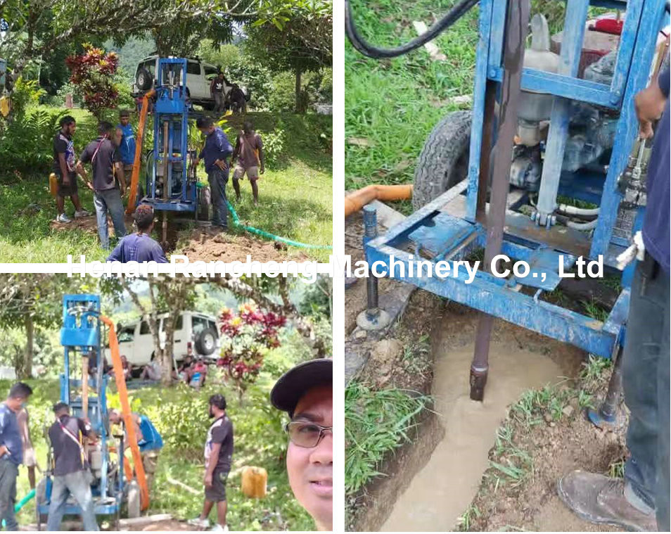 Portable 150m Small Hydraulic Water Well Drilling Machine Wheel Mounted Rig