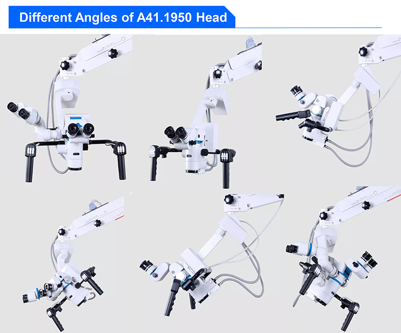 Dual Head Neurosurgery Operating Microscope Motor Zoom 3x-16x 8 Function Foot Handle A41.1950