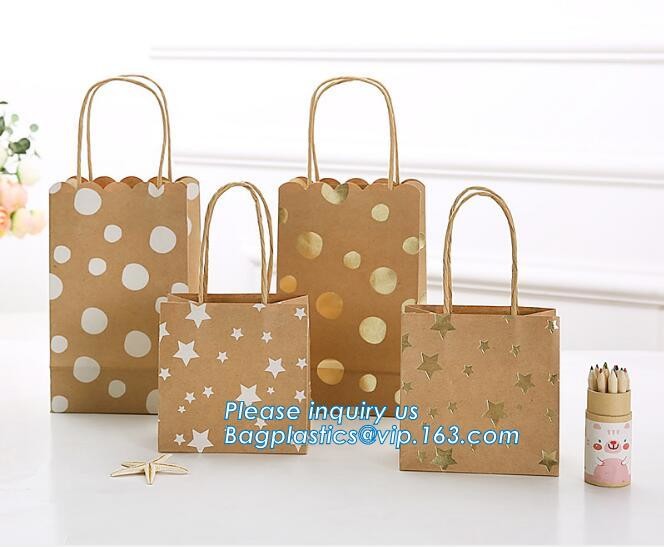 Customized Red Printed Kraft Paper Shopping Bag with Ribbon Handles and Bowknot,Kraft Paper Shopping Bag with Kinds off