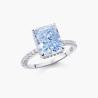 Buy cheap Silver Plated Baguette Blue Diamond 5A Ice Cut CZ Wedding Engagement Ring For from wholesalers