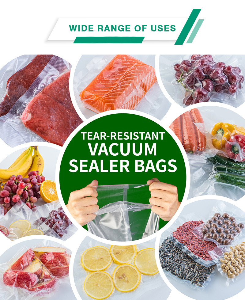 Embossed 0.26mm Food Saver Vacuum Sealer Bags Rolls 0.26mm