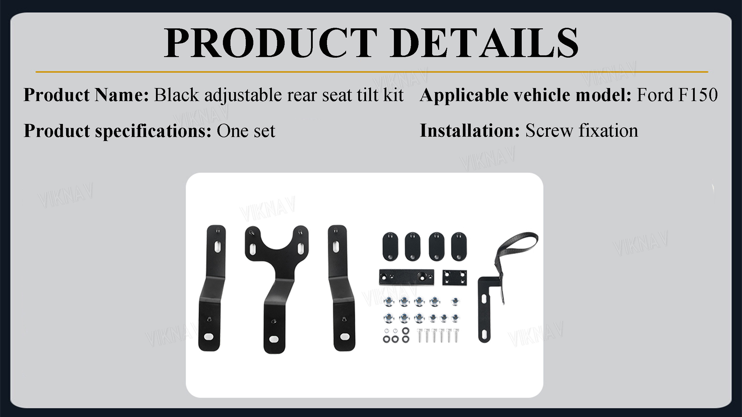 Viknav Black Adjustment Rear Seat Recline Kit Sets Suitable For Ford F150 2015-2019 Seat Adjustment