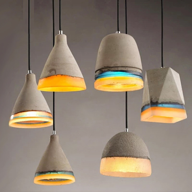 Industrial Style Retro Restaurant Bar Chandelier Clothing Shop Cafe Corridor Aisle Cement Lamp(WH-VP-242)