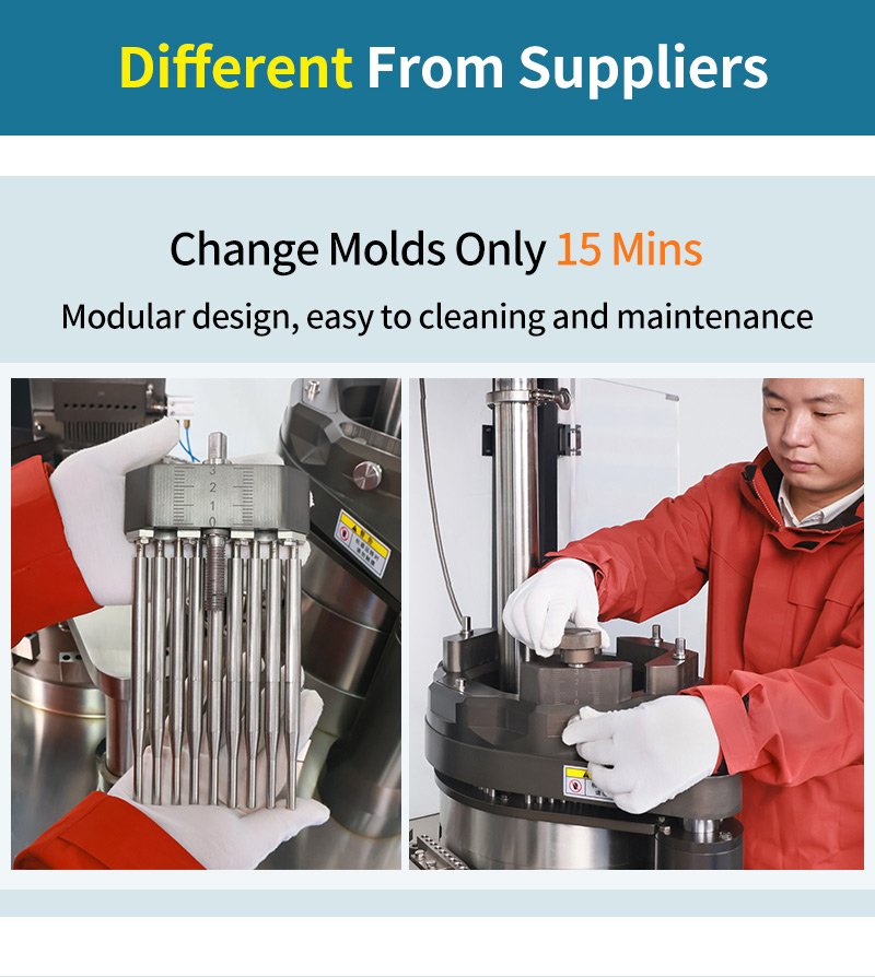 Change Molds Only 15 Mins Modular design, easy to cleaning and maintenance