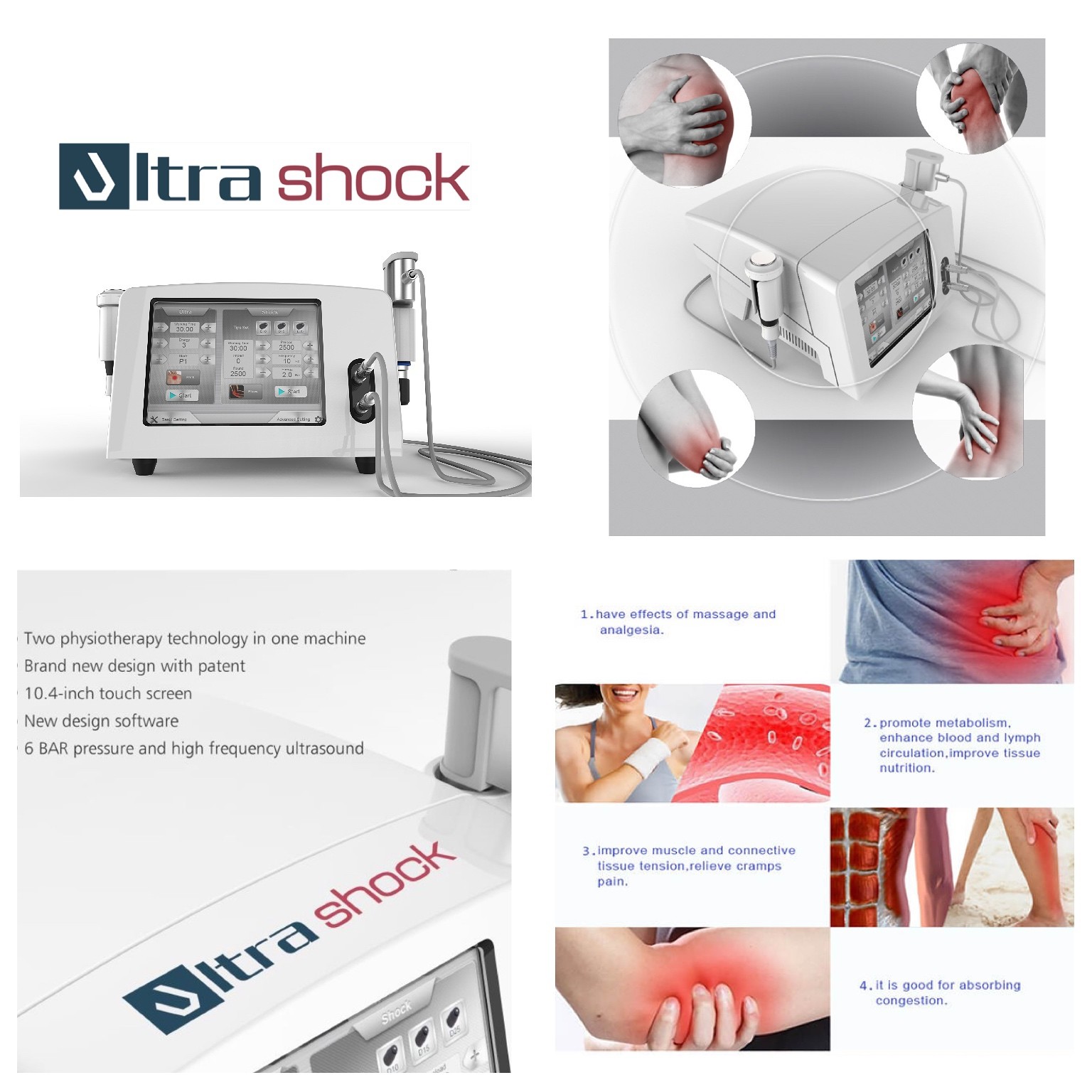 Portable Ultrasound Physiotherapy Machine and Shockwave for Pain Relief Factory