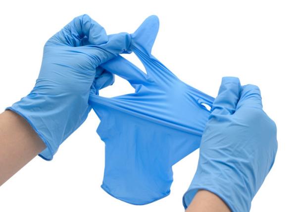 Non - Sterile Nitrile Chemical Resistant Gloves , Biodegradable Disposable