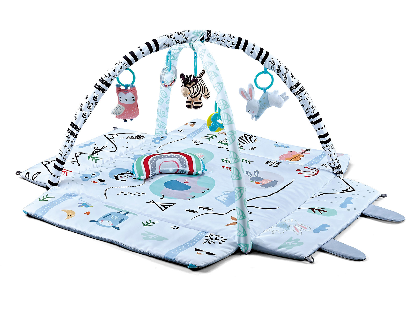 Baby Gym Play Mat for Sensory and Motor Skill Development Language Discovery, Thicker Non-Slip Baby Activity Gym