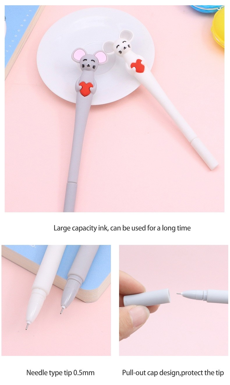 Creative Cartoon Little Mouse Silicone Gel Pen 0.5mm Needle Tube Neutral Pen