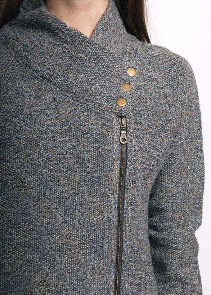 Zipper Front Knit Cardigan Sweater Spring Daily Wear Easy To Pair Pants