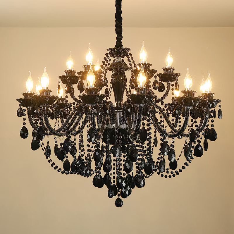 Oval Shaped Crystal Chandelier Pendant Wedding Event Stage Decoration 50cm
