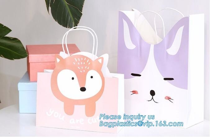 Flower carrier bag with different color customized pot plants kraft paper bag with handle,stamping logo fancy paper flow