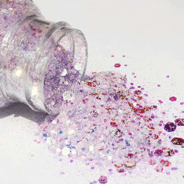 Excellent Nail Art Effect in Chunky Polyester Shifting Glitter for Mixed Chameleon Glitter